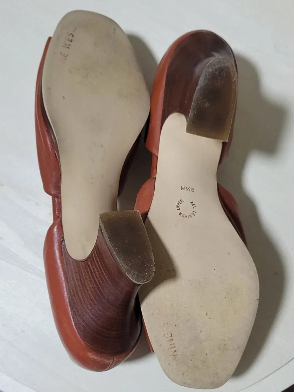 Nine West Brown Leather Cut-Out Pumps [Item #SP12]